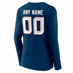 Women's Team Authentic Personalized Name & Number Long Sleeve V-Neck T-Shirt - Houston Texans