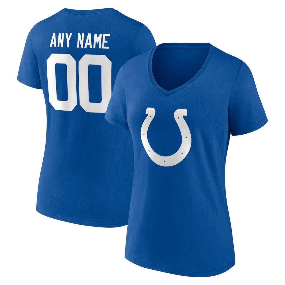 Women's Team Authentic Personalized Name & Number V-Neck T-Shirt - Indianapolis Colts