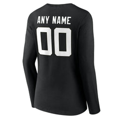 Women's Team Authentic Personalized Name & Number Long Sleeve V-Neck T-Shirt - Jacksonville Jaguars