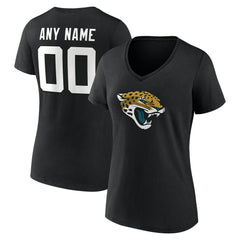 Women's Team Authentic Personalized Name & Number V-Neck T-Shirt - Jacksonville Jaguars