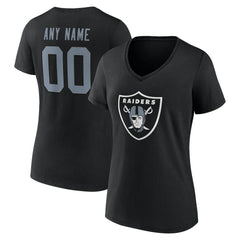 Women's Team Authentic Personalized Name & Number V-Neck T-Shirt - Las Vegas Raiders