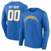 Team Authentic Personalized Name & Number Long Sleeve T-Shirt - Los Angeles Chargers