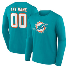 Team Authentic Personalized Name & Number Long Sleeve T-Shirt - Miami Dolphins