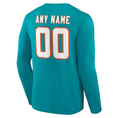 Team Authentic Personalized Name & Number Long Sleeve T-Shirt - Miami Dolphins