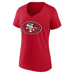 Women's Team Authentic Personalized Name & Number V-Neck T-Shirt - San Francisco 49ers