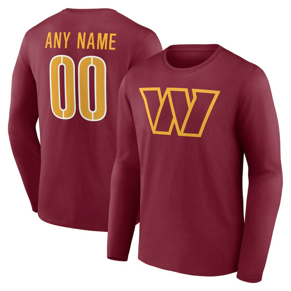 Team Authentic Personalized Name & Number Long Sleeve T-Shirt - Washington Commanders