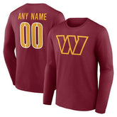 Team Authentic Personalized Name & Number Long Sleeve T-Shirt - Washington Commanders