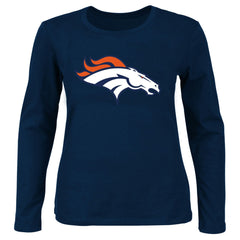 Women's Plus Size Scoop Neck Long Sleeve T-Shirt - Denver Broncos