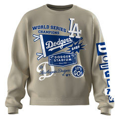 MLB Los Angeles Dodgers Fanatics Women's 2025 World Series Champions Pennant Spirit Jersey Fleece Sweatshirt