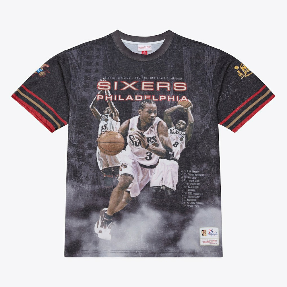 NBA Philadelphia 76ers Hardwood Classics Originals Collection 2000-2001 Team Roster T-Shirt