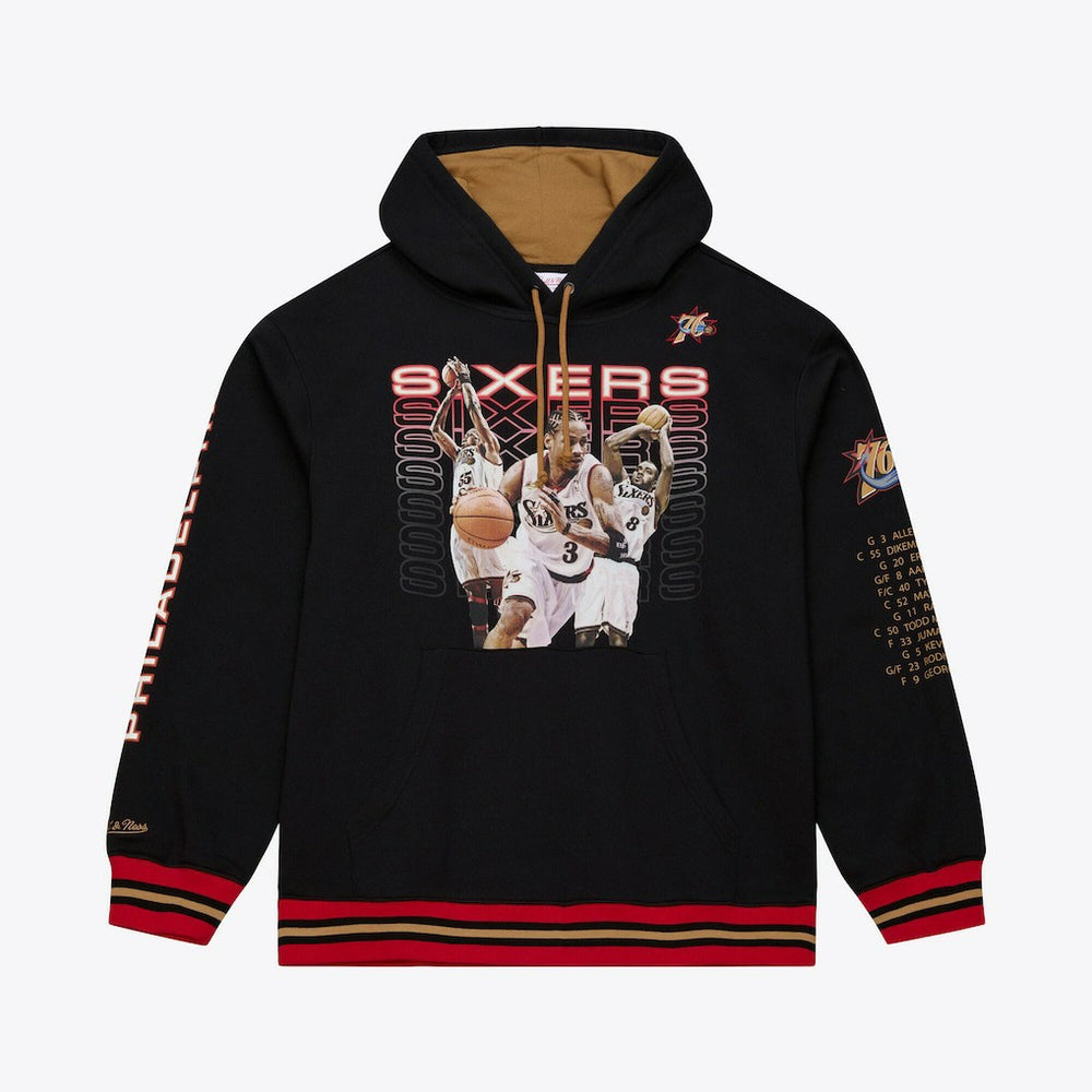 NBA Philadelphia 76ers Hardwood Classics Originals Collection 2000-2001 Team Roster Fleece Hoodie