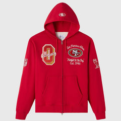 OVO x NFL Unisex Full-Zip Waffle-Lined Hoodie - San Francisco 49ers