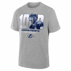 NHL Gray Nikita Kucherov Tampa Bay Lightning 1000 Career Points Legacy T-Shirt