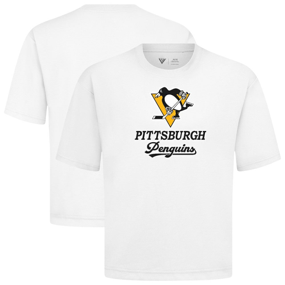 NHL White Pittsburgh Penguins Levelwear Team Surge Luxe Signature Knit T-Shirt