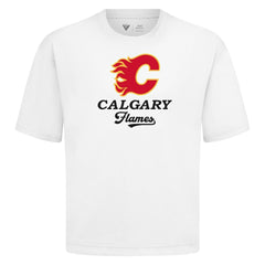 NHL White Calgary Flames Levelwear Team Surge Luxe Signature Knit T-Shirt