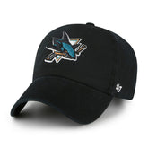 NHL Black San Jose Sharks '47 Logo Clean Up Adjustable Hat