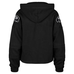 NHL Black Boston Bruins '47 Women's Cropped Lacer Hoodie