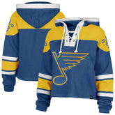 NHL Blue St. Louis Blues '47 Women's Cropped Lacer Hoodie