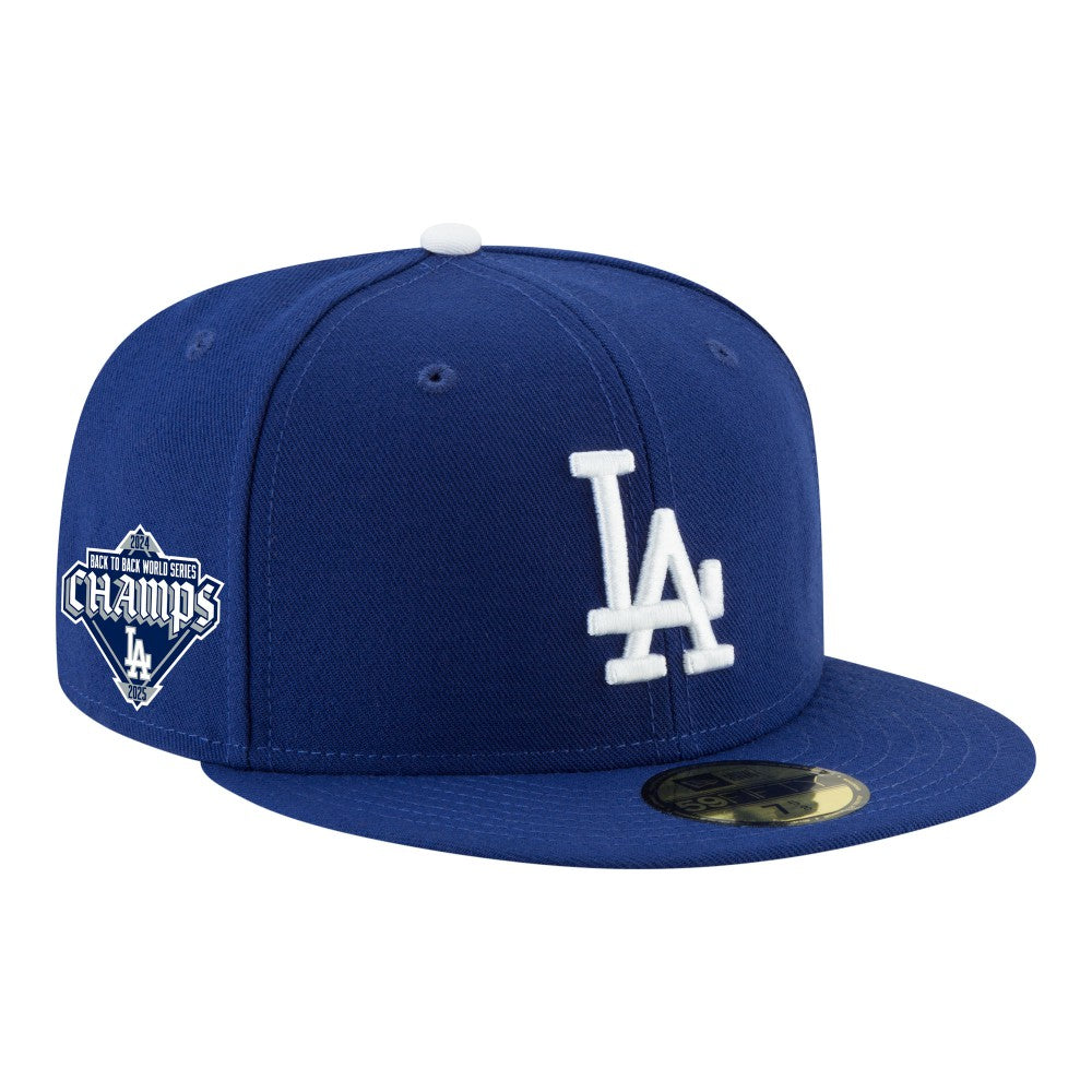 MLB Los Angeles Dodgers New Era Back-to-Back Champions Diamond Side Patch 59FIFTY Fitted Hat