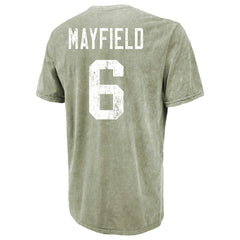 Baker Mayfield Majestic Threads Mineral Wash Name & Number T-Shirt - Tampa Bay Buccaneers