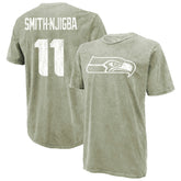 Jaxon Smith-Njigba Majestic Threads Mineral Wash Name & Number T-Shirt - Seattle Seahawks