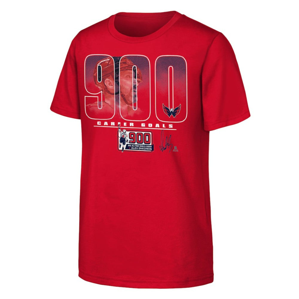 NHL Red Alexander Ovechkin Washington Capitals Fanatics Youth 900th Career Goal T-Shirt