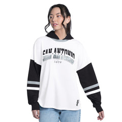 NBA San Antonio Spurs G-III 4Her by Carl Banks Women's Key Player Oversized Hooded Long Sleeve T-Shirt