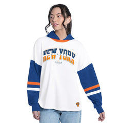 NBA New York Knicks G-III 4Her by Carl Banks Women's Key Player Oversized Hooded Long Sleeve T-Shirt