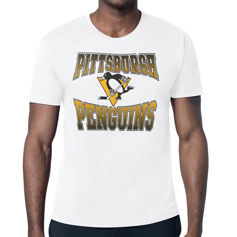 NHL White Pittsburgh Penguins Starter Comic Style Team Graphic T-Shirt