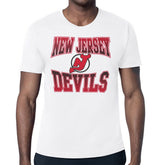 NHL White New Jersey Devils Starter Comic Style Team Graphic T-Shirt