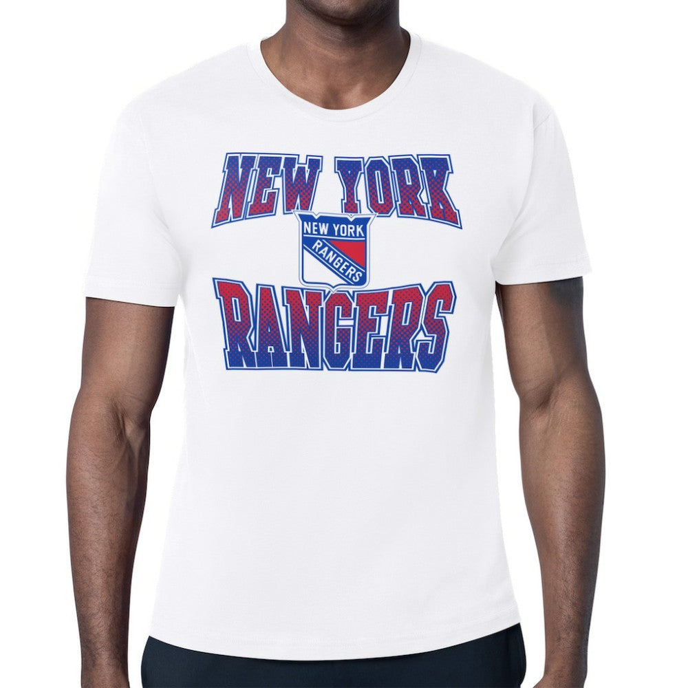 NHL White New York Rangers Starter Comic Style Team Graphic T-Shirt