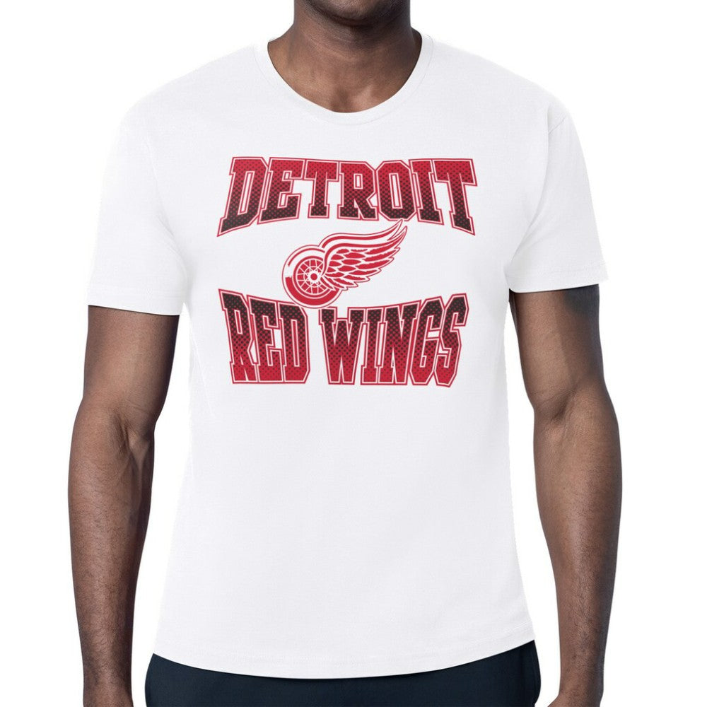 NHL White Detroit Red Wings Starter Comic Style Team Graphic T-Shirt