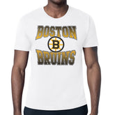 NHL White Boston Bruins Starter Comic Style Team Graphic T-Shirt