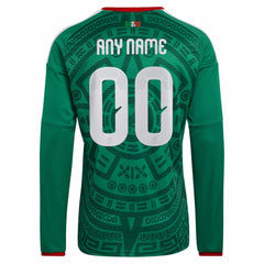 Mexico National Team 2026 Home Replica Long Sleeve Custom Jersey - Adidas Green