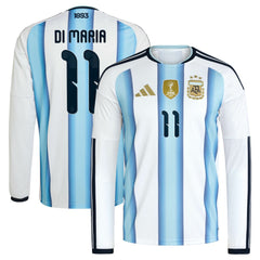 Angel Di Maria Argentina National Team 2026 Home Replica Long Sleeve Jersey - Adidas White