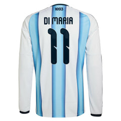 Angel Di Maria Argentina National Team 2026 Home Replica Long Sleeve Jersey - Adidas White