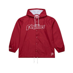 MLB Philadelphia Phillies Mitchell & Ness Full-Snap Hooded Coaches Jacket