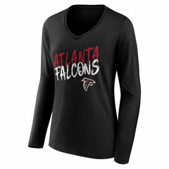 Women's Hustle Long Sleeve V-Neck T-Shirt - Atlanta Falcons