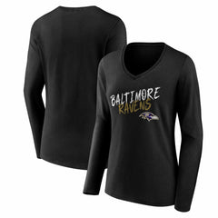 Women's Hustle Long Sleeve V-Neck T-Shirt - Baltimore Ravens