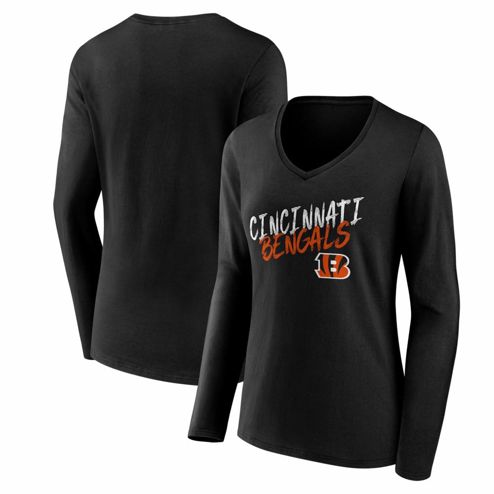 Women's Hustle Long Sleeve V-Neck T-Shirt - Cincinnati Bengals