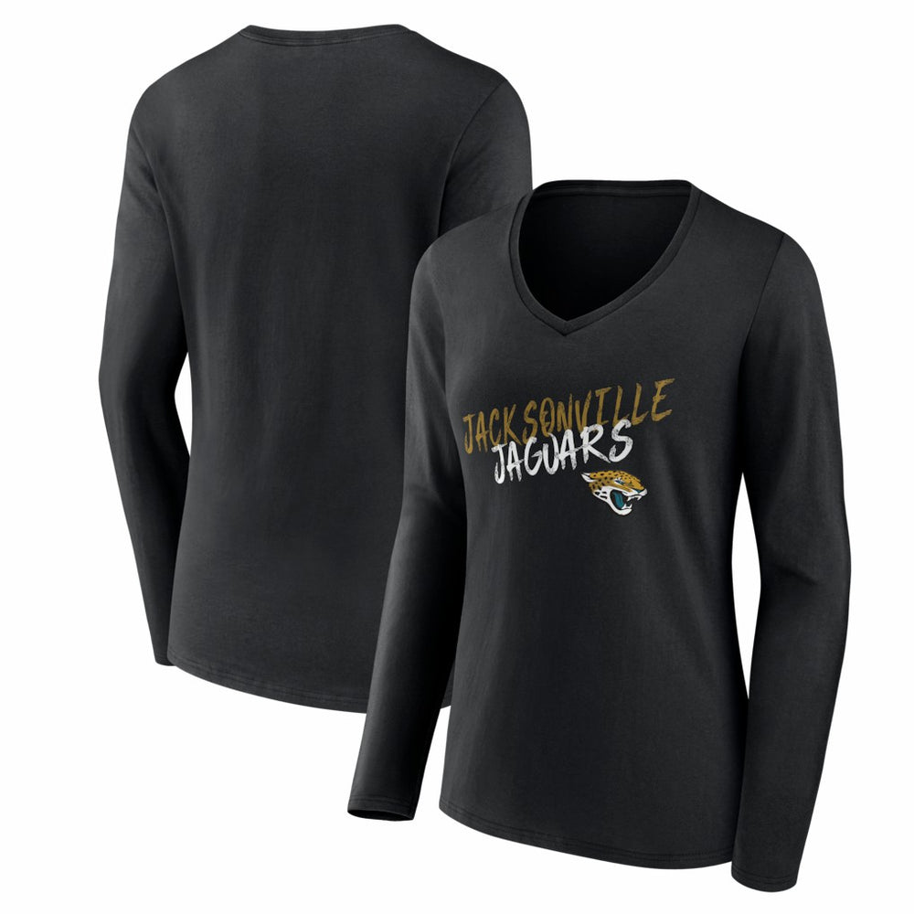Women's Hustle Long Sleeve V-Neck T-Shirt - Jacksonville Jaguars