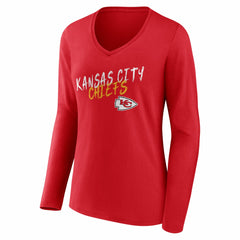 Women's Hustle Long Sleeve V-Neck T-Shirt - Kansas City Chiefs