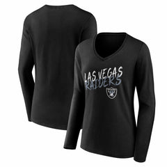 Women's Hustle Long Sleeve V-Neck T-Shirt - Las Vegas Raiders