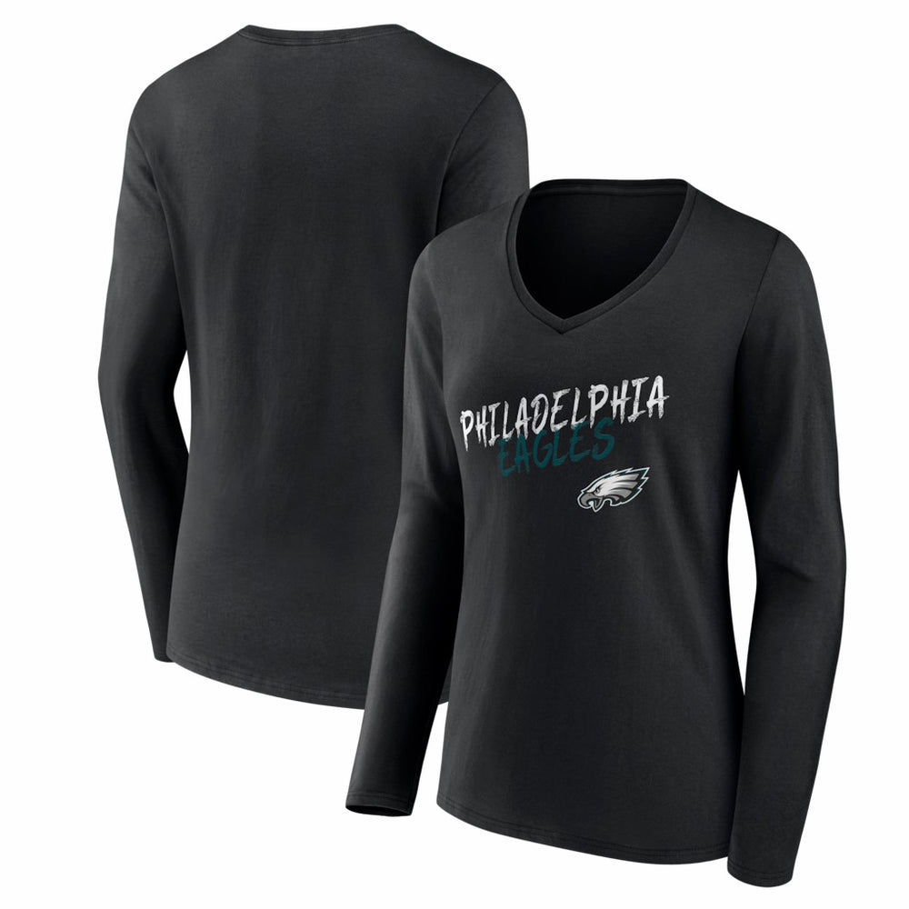 Women's Hustle Long Sleeve V-Neck T-Shirt - Philadelphia Eagles
