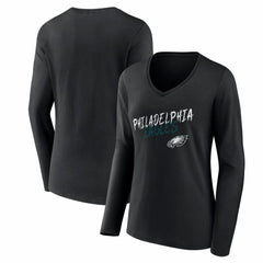 Women's Hustle Long Sleeve V-Neck T-Shirt - Philadelphia Eagles