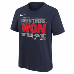 Youth 2025 AFC East Division Champions Locker Room Trophy Collection T-Shirt - New England Patriots