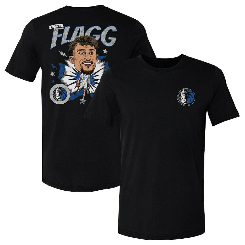 NBA Cooper Flagg Dallas Mavericks 500 Level Caricature T-Shirt sale