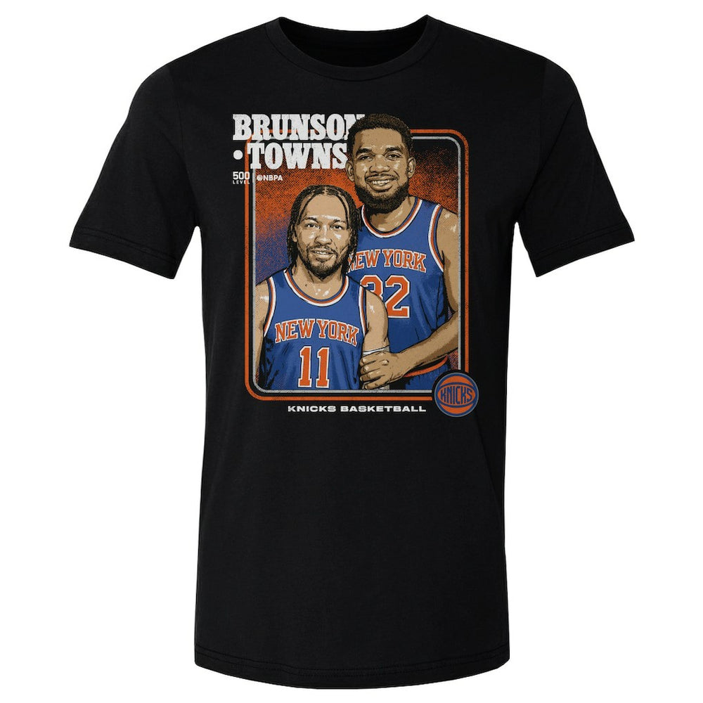NBA Jalen Brunson, Karl-Anthony Towns New York Knicks 500 Level Stepbrothers T-Shirt