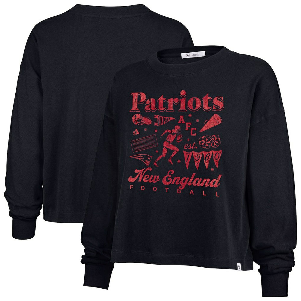 '47 Women's Team Collage Sydney Long Sleeve T-Shirt - New England Patriots