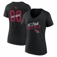 Women's Hustle Personalized Name & Number V-Neck T-Shirt - Arizona Cardinals
